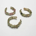 Handmade 14K gold-filled wire wrapped ring with colorful tourmaline beads in candy colors - Tourmaline Style 3