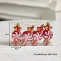 Set of 4 red windmill candy Christmas tree ornaments with gold glitter details - Red Windmill Candy 4Pcs