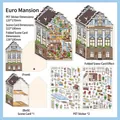 DIY scene stickers European Manor set with PET stickers and folding scenery cards - European Mansion
