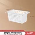 White mesh storage basket small size 25x14.5x11.5cm for under sink telescopic rod rack - Hanging Basket - Small (4435)