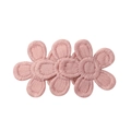 Barrette à cheveux brodée rose avec trois fleurs en tissu pour enfants et filles - Style Trois Fleurs Reliées / Rose Clair