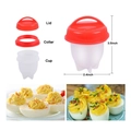 Silicone egg cooker set with dimensions for poached eggs and hard boiled cooking - Single Egg Cooker