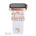 Charms para correa de reloj inteligente en oro rosa con corazón de diamantes - Estilo Huella de Pata ECG (5572578809345) / Embalaje de esponja negra / N.º 20 Champaña