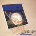 DIY digital landscape oil painting kit with 12 color vibrant pigments and wooden easel - 20x20cm Framed Kit / VN57-BD57 Glowing Sphere