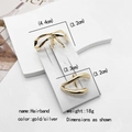 Minimalist gold alloy hair clips set including wave and bow shapes in polished finish - 2-Piece Set No. 11 (MY030-11)