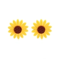 Süße gelbe Sonnenblumen-Ohrstecker aus Stoff für Alltag und Feste - Sonnenblumenohrringe