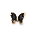 Golden stainless steel butterfly pendant with black zircon crystal inlay for DIY jewelry - Dark Gray