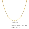Details der 45-50 cm verstellbaren goldenen Schlangenkette mit ovalen Perlen - NC-1639G Schlangen-Perlenkette