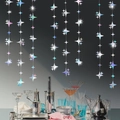 Ghirlanda di stelle argentate iridescenti per decorazioni per feste e soffitti nuziali - Ghirlanda Stella Argento Iridescente