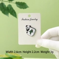 Cute panda holding green mahjong tile enamel pin badge for clothing and bags - Mahjong Fa Panda