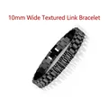 Dettaglio di un bracciale a maglie in acciaio inossidabile nero da 10 mm, opaco - Larghezza 10mm / Nero