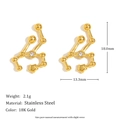 Constellation star stud earrings in 18K gold plated stainless steel with zircon stone - Leo