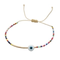 Bracciale artigianale con perline colorate malocchio e cordino intrecciato regolabile - Multicolore-Malocchio