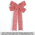 20cm Christmas burlap bow with red and white wave pattern for holiday decor - Red Stripes