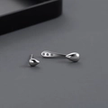 Punk silver teardrop stud earrings for men in 925 sterling silver with a glossy finish - Water Drop Single