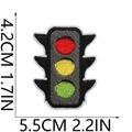 Close-up of traffic light embroidery patch with size dimensions 5.5cm x 4.2cm - Traffic Light