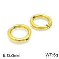 Boucles d'oreilles clips rondes dorées minimalistes de 12x3mm en acier inoxydable - Style Anneau Lisse (12*3mm)