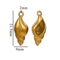 Gedetailleerde 3D roestvrijstalen schelphanger met afmetingen 21,5 mm bij 9 mm goud - G7-Kleine Wulk (Goud)