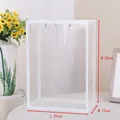 Transparent gift bag with white frame and silver handles, size 25x15x35cm for flowers - 25*15*35cm / White