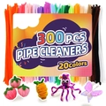 DIY craft set with 300 colorful pipe cleaners in 20 colors for handmade flower art - Pipe Cleaners Set - Basic Edition