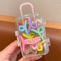 Bunte Mini-Haarklammern Set in einer kreativen Kofferbox für Mädchen und Kinder - Mini D-Clip 10 Stk. Beutel