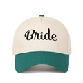 Berretto da baseball retrò beige e verde con ricamo Bride nero in stile vintage - Verde Scuro