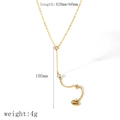 Collana a Y placcata oro 18k in acciaio inossidabile con pendente a cuore e zirconi - Stile Pendente a Cuore (TN3372-WT)