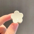 Mini molletta per capelli a fiore bianco crema con design vintage a cinque petali - Fiore a cinque petali / Bianco Crema