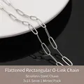 Chaîne à maillons longs en acier inoxydable argenté 3x11,5mm pour bijoux DIY - Chaîne O Rectangulaire Aplatie 11,5mm 1m