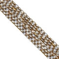 Oval transparent glass beads with gold stripes for DIY jewelry making and crafting - Approx 50pcs/Strand / 3x5mm / Transparent Light Blue