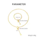 Specifiche dettagliate delle dimensioni per set collana e bracciale cuore dorato - Oro (KS221767-Z)