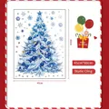 Laser blue Christmas tree glass window sticker with snowflakes, size 45x60cm - LT6009 (Blue Christmas Tree Snowflake Style)