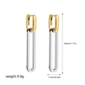 Dettaglio di orecchini bicolore oro e argento con marchio S925 e specifiche misure - Acciaio Inossidabile Oro Argento Doppio Cerchio (T123)