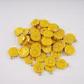 Colgantes de alfabeto en esmalte amarillo con borde dorado para joyería de pulsera - Juego de 26 Letras del Alfabeto / Amarillo