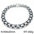 Collana punk da uomo in acciaio inossidabile argento lucido con catena da 20 mm - Collana Argento