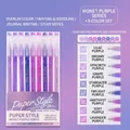 9-piece Monet purple gel pen set for journaling and drawing with fine needle tips - Monet Purple 9-Color Set