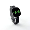 Montre LED tactile pour homme avec bracelet milanais noir et affichage numérique vert - Noir avec lumière verte