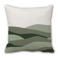 Modern abstract green cushion cover with wavy patterns and cream fabric splicing - 45cm Cushion Cover / 2310-6/Hill Patchwork