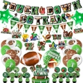Set completo decorazioni festa football americano con striscioni palloncini e topper torta - Set B (Set Completo Con Riccioli)