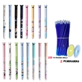 Erasable pen set with 17 cartoon pens, 100 blue ink refills and 2 silicone erasers - Multi-Style Pens And Refills And Erasers Set / Black Ink
