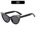 Occhiali da sole cat-eye per bambini neri con dettagli glitterati argento - Montatura Nera Glitter Argento / Montatura Nera Lenti Grigie