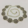 Böhmische Retro Blumen-Hüftkette in Antikgold-Finish mit verstellbarem Kettenverschluss - Antikbronze