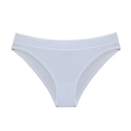 Slip sportivi da donna in cotone a coste bianco con elastico in vita basso - S / Bianco