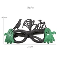 Halloween glasses with Boo design, black and green glitter, ghost and bat patterns - Green Ghost BOO Decorative Glasses