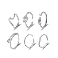 6-piece silver toe ring set featuring wave, feather, and arrow bohemian adjustable designs - Silver Style (6 Piece Set)
