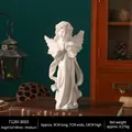 White resin praying angel sculpture in Nordic style, 19cm tall minimalist home decor - White Medium