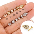 Bijoux de piercing en acier inoxydable 316L avec zircone en finitions or et argent - Style Fleur à Cinq Pétales (1#) / Doré