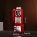 Modelo decorativo de teléfono vintage rojo 1957 de resina, mide 29x9,5x7,5 cm - Teléfono Retro Rojo