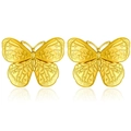 Polished gold butterfly earrings with intricate wing textures for women in fashion - Fine Veined Butterfly
