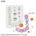 Witte siliconen vorm voor ronde bellen met afgewerkte snoepjes van 1,2 cm en 1,5 cm groot - 1# Rechthoekige Bellencombinatie / Grijs